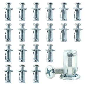 20 Pcs Hollow Door Anchors, M4 x 20 Hollow Metal Cavity Fixing Hollow Wall Anchors, Extra Short Hollow Wall Anchors for Aluminium cladding Sheet Steel Pipe, Iron Sheet, Hollow Plastic Sheet
