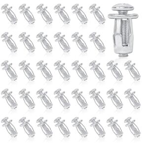 40 PCS M40×20 Hollow Door Anchor Petal Nuts Set,Hollow Wall Anchors with Hollow Metal Fix Cavity,Duty Zinc Plated Steel Bolt Screw Set for Wall Steel Pipe Iron (Silver)