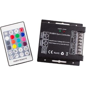 Heavy Duty RGBW LED LIGHT CONTROLLER with remote control 4 channel for RGB RGBW LED Light Strip Compatible with 12v 24v Power Supply LED Driver AC adapter