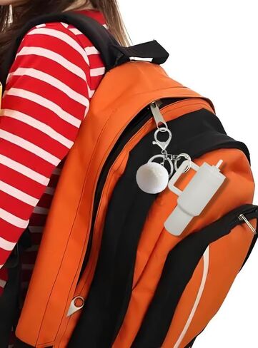 سلسلة مفاتيح صغيرة بهلوان، كوب صغير لطيف للفتيات لكأس ستانلي للنساء حقائب ظهر حقيبة يد حقيبة مدرسية على شكل حلقة سيارة، حامل بلسم الشفاه in Kuwait