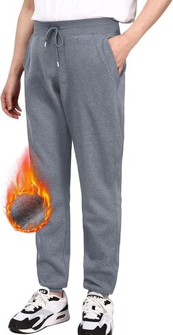 Men's Fleece Sweatpants with Pockets Athletic Workout Running Gym Joggers for Men (Available in 1Pack 3 Pack) in Saudi Arabia