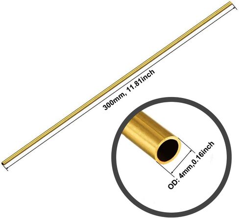 TOP-VIGOR Round Brass Tube 19mm OD 0.5mm Wall Thick 300mm Length, Seamless Metal Straight Pipe Brass Tubing for DIY Crafts in Saudi Arabia