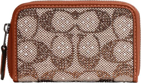 COACH Women's Small Zip Around Card CASE, LH/Black in Saudi Arabia
