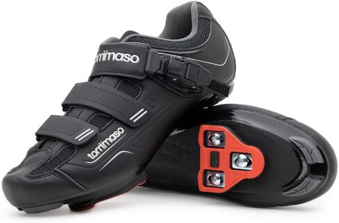 Tommaso Strada Mens Peloton Shoes with Pre-Installed Delta Cleats—Cycling Shoes for Men's—Cycling Shoes Delta Compatible—Indoor Cycling Shoes for Men—Cycling Road Bike Shoes—Spin Shoes Size US 8.5-9 in Saudi Arabia