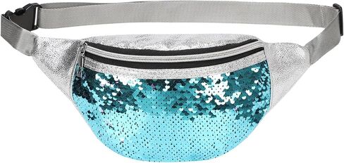 Sequined Fanny Pack for Women, Cute Waist Belt Bag, Crossbody Bag Water Resistant Fashion Small Bum Bag with Adjustable Belt for Running Hiking Shiny Pink in Saudi Arabia