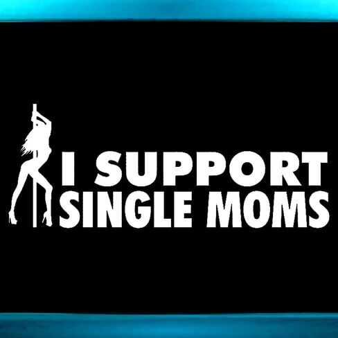ملصق لاصق ممتص للصدمات من I Support Single Moms للسيارة، والشاحنة، والنوافذ، والكمبيوتر المحمول| أبيض | 8.5 بوصة × 3.5 بوصة| AG-641 in Kuwait