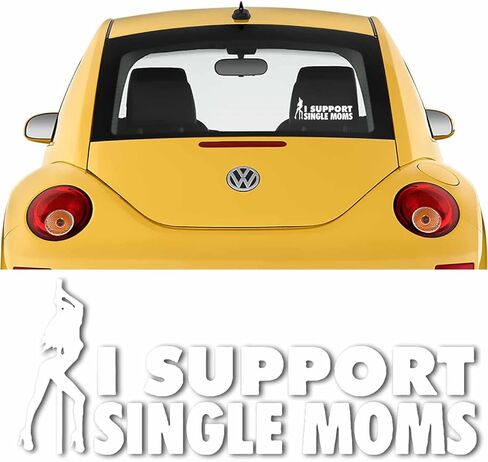ملصق لاصق ممتص للصدمات من I Support Single Moms للسيارة، والشاحنة، والنوافذ، والكمبيوتر المحمول| أبيض | 8.5 بوصة × 3.5 بوصة| AG-641 in Kuwait