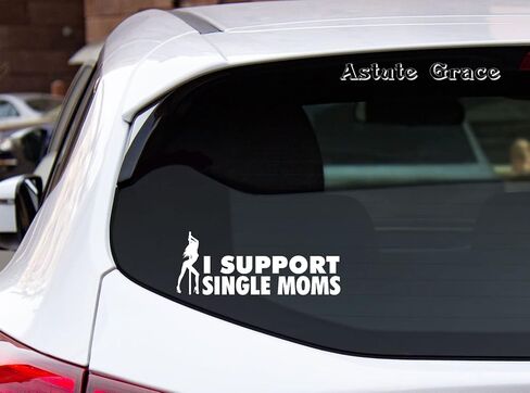 ملصق لاصق ممتص للصدمات من I Support Single Moms للسيارة، والشاحنة، والنوافذ، والكمبيوتر المحمول| أبيض | 8.5 بوصة × 3.5 بوصة| AG-641 in Kuwait