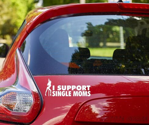 ملصق لاصق ممتص للصدمات من I Support Single Moms للسيارة، والشاحنة، والنوافذ، والكمبيوتر المحمول| أبيض | 8.5 بوصة × 3.5 بوصة| AG-641 in Kuwait