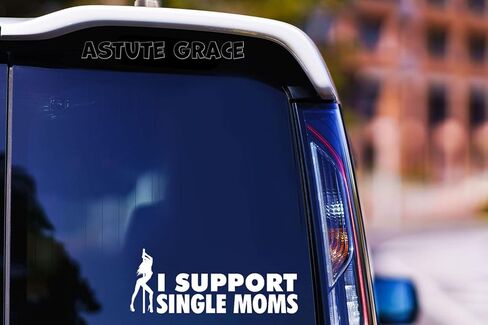 ملصق لاصق ممتص للصدمات من I Support Single Moms للسيارة، والشاحنة، والنوافذ، والكمبيوتر المحمول| أبيض | 8.5 بوصة × 3.5 بوصة| AG-641 in Kuwait