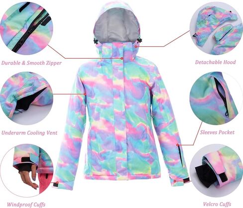 Women's Ski Jackets and Pants Set Waterproof Snowboard Snowsuit Colorful Winter Warm Snow Coat Suit Windproof in Saudi Arabia