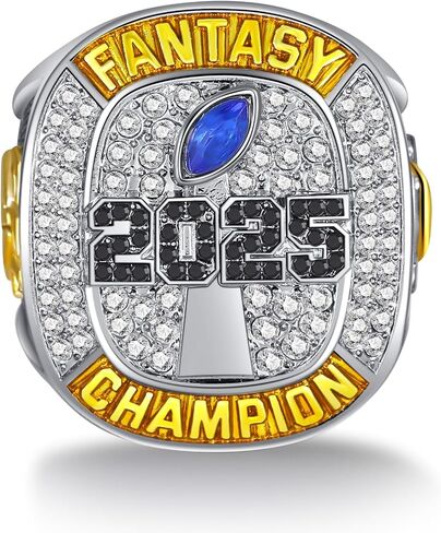 2025 Fantasy Football Championship Ring League Champion Trophy Rings Premium Award for Winner in Saudi Arabia
