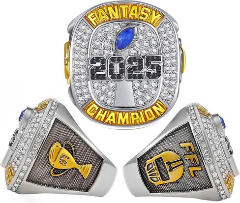 2025 Fantasy Football Championship Ring League Champion Trophy Rings Premium Award for Winner in Saudi Arabia
