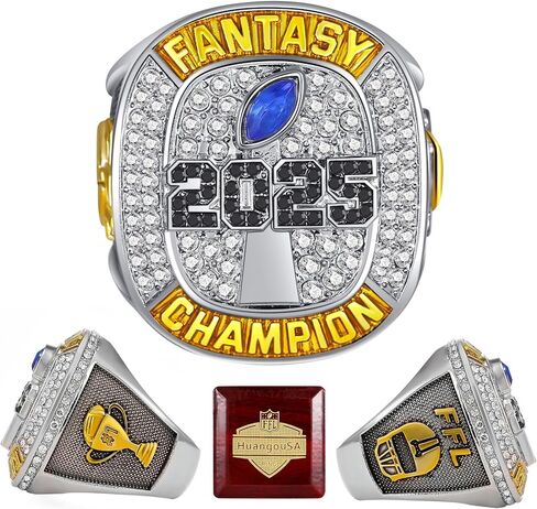 2025 Fantasy Football Championship Ring League Champion Trophy Rings Premium Award for Winner in Saudi Arabia