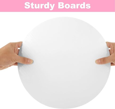 50 قطعة من ألواح الكيك مقاس 12 بوصة دوائر الكيك البيضاء الدائرية مقاس 12 بوصة، دوائر الكيك من الورق المقوى، طبق الكيك من الورق المقوى القابل للاستخدام مرة واحدة لخبز الكيك in Kuwait