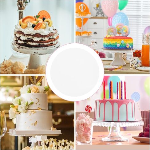 50 قطعة من ألواح الكيك مقاس 12 بوصة دوائر الكيك البيضاء الدائرية مقاس 12 بوصة، دوائر الكيك من الورق المقوى، طبق الكيك من الورق المقوى القابل للاستخدام مرة واحدة لخبز الكيك in Kuwait