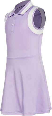 Gogokids Girls Tennis Dress Sleeveless Quick-Dry Kids Golf and Athletic Workout Outfit with Polo Collar for 6-14Y in Kuwait