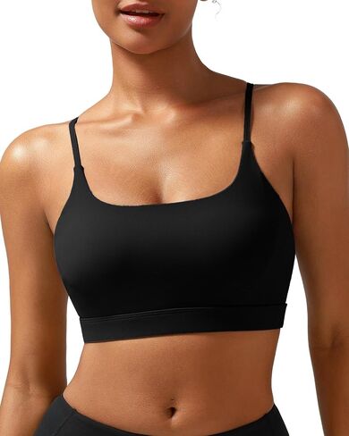 RUNNING GIRL Y-Back Sports Bras for Women, Medium Impact Wirefree Padded Bra Workout Crop Top Longline Sports Bra Push up in Kuwait