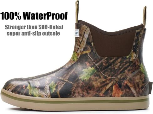 SUREWAY Women's Ankle Deck Boots for Women Waterproof Rain Boot,Lightweight,Super Anti-Slip,Neoprene Rubber Fishing Boating Boot,LT Beige,Size 7 in Kuwait