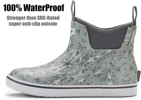 SUREWAY Women's Ankle Deck Boots for Women Waterproof Rain Boot,Lightweight,Super Anti-Slip,Neoprene Rubber Fishing Boating Boot,LT Beige,Size 7 in Kuwait