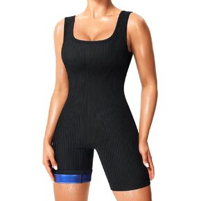 Junlan Waist Trainer Sauna Suit for Women Sauna Sweat Shirt Full Body Jumpsuit