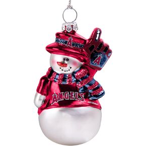 MLB Los Angeles Angels Glitter Snowman Ornament
