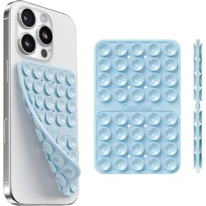 2PCS Silicone Suction Cup Phone Case Mount Double Sided, Silicon Sticky Phone Grip with Higher Suction Power for Cell Phone, Hands-Free Phone Accessories Holder for Selfies and Videos, Lavender