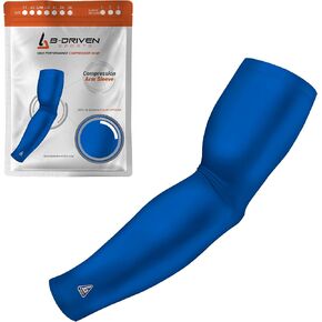 B-Driven Premium Pro-Fit Compression Arm Sleeve - High-Performance Sports Sleeve for Men, Women & Youth - Boost Circulation, Muscle Recovery & Sun Protection - Single - Solid Design - 40 Color Options