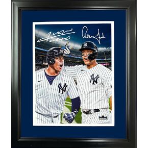 Framed Aaron Judge & Juan Soto Dual Facsimile Laser Engraved Signature Auto 11"x14"Baseball Photo HOFSM Holo
