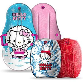 Hello Kitty and Snow Buddies by Sno-Storm Sled with Handles and Tow Rope | Graphic top Deck with High Density Slick Bottom | 3D Molded Foam Construction | Outdoor use for Winter | Snow Sled 2PK