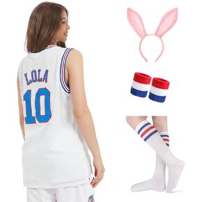 Men's Basketball Jersey Lola 10 Bugs 1 Space Movie 90S Hiphop Clothing Shirt for Cosplay