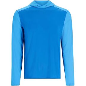 Simms SolarFlex UPF 50+ Shirt - Premium Sun Protection Hoodie for Men, Lightweight, Quick-Dry, Breathable Outdoor Apparel for Men (Bright Blue/Seaport, XX-Large)