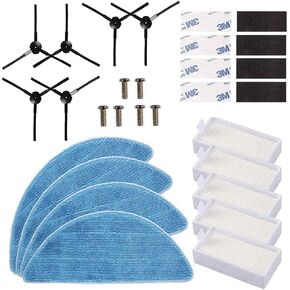 Replacement Side Brush + Hepa Filter + Mop Pads + Magic Paste for Ilife V5, Ilife V5s, Ilife V5s pro, Ilife V3, Ilife V3s Replacement Parts, Ilife V5s pro Replacement Part