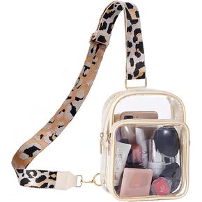 FINGUOLA Clear Bag Stadium Approved,Clear Sling Bag for Women Concerts Sports Travelling Hiking Running with Adjustable Strap