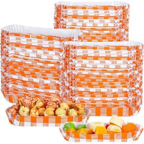 400Pcs Hot Dog Trays, 6 Inch Disposable Paper Food Trays Small Paper Food Boats Leakproof Paper Hotdog Boats Food Serving Tray for Takeout Food Snack Fries Popcorn Taco