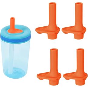 4pcs Replacement Bite Valve for Zak Designs Kelso 15 oz, Silicone Mouthpiece BPA Free Reusable Straw Cup Accessories Compatible with Zak Kids Water Bottles, Orange