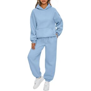 Women's Hooded Sweatshirt and Sweatpants Set, Loose Fit