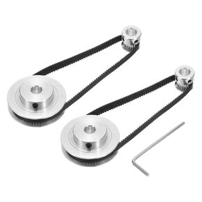 uxcell 2 Set GT-2 Synchronous Wheel 20&60 Teeth 8&10mm Bore, Aluminum Alloy Timing Pulley Wheel with 2Pcs Length 280mm Width 6mm Belt for 3D Printer, CNC Machine (20-60T-8&10B-6)