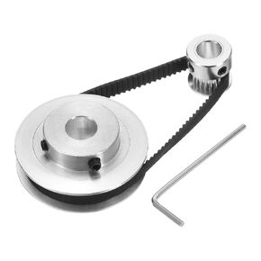 uxcell GT-2 Synchronous Wheel 20&60 Teeth 8&10mm Bore, Aluminum Alloy Timing Pulley Wheel with 1Pcs Length 200mm Width 6mm Belt for 3D Printer, CNC Machine (20-60T-8&10B-6)
