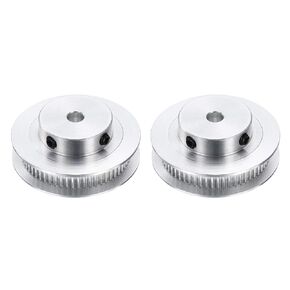 uxcell 2Pcs GT-2 Pulley Synchronous Wheel 60 Teeth 6mm Bore, Fit with 6mm Width Belt, Aluminum Alloy Timing Pulley Wheel for 3D Printer, CNC Machine