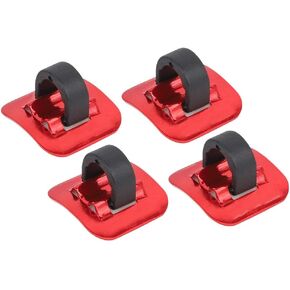 4 Pcs C Clips Housing Hose Clamps, Brake Cable Tube Shifter Adapter Frame C Buckle for Brake Derailleur Shift Cables(Red)