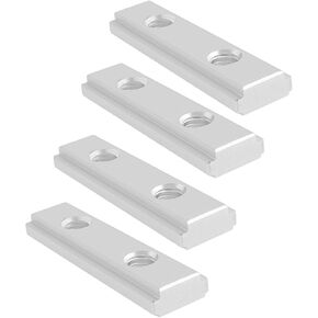 4pcs T-Slot Nut M6 Double Groove Guide Rail Slider 50x6mm T-Slot Guide Rail Slider for Bench Saw Bench Drill Band Saw DIY Workbench Guide, Silver