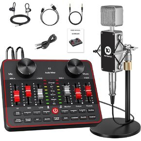 Podcast Equipment Bundle, BM-800 Condenser with Voice Changer, Recording Studio Package - Podcast Microphone Bundle for Laptop, Streaming/Live Broadcast/YouTube Recording