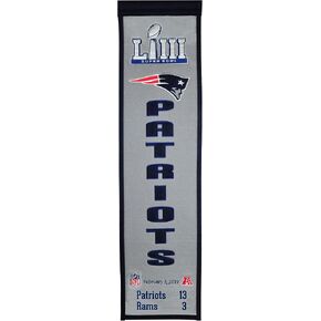 Winning Streak NFL New England Patriots Unisex Super Bowl 53 New England Patriots Heritage BannerSuper Bowl 53 New England Patriots Heritage Banner, Navy, Banner