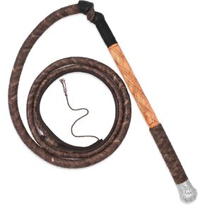 Australian Stock Whips for Horse Riding with Wooden Handle- Leather Bull Whips for Equestrian Sports