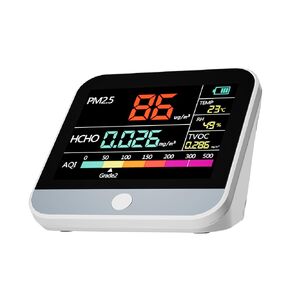 13 in 1 Air Quality Monitor Indoor, with PM1/PM2.5/PM10/Particle Counter/AQI/Humidity/TVOC/Formaldehyde/Temperature Air Quality Tester for Home, Office, Portable Air Quality Tester (White)