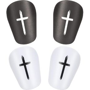 2 Pairs Black & White Cross Shin Guards Soccer Extra Mini Shin Guards 3 x2 Inch Small Shin Guards Comfortable Light Shin Pads Ultra Miniature Shin Guards Soccer for Men Women Adults Teenagers