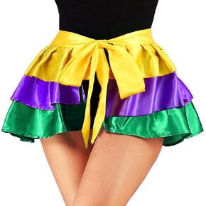 Nicute Mardi Gras Skirt Layered Ruffle Short Skirt Carnival Dance Costume for Women