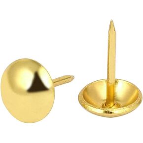 30mm Gold Antique Upholstery Nails, Round Large-Headed Nail, Furniture Tacks for Furniture Cork Board Wooden Furniture Decorative DIY Projects 20Pcs (Gold, 1-3/16")
