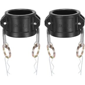 PATIKIL Poly Cam Lock Fittings, 2 Pcs 1.5" Part DC Dust Cap Cam Groove Hose Fittings Polypropylene Cam Lock Fittings, Black